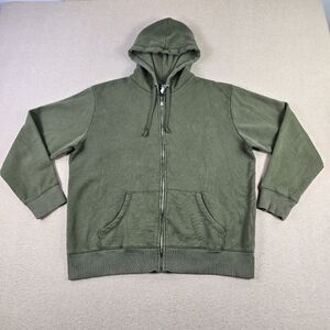 Lady Foot Locker Green Full Zip Hoodie XL Womens Fleece Lined Athleisure